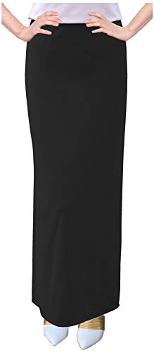 BABY O Women's Basic Modest 37" Below The Knee Ankle Length Maxi Straight Skirt - color: Black, size: 18