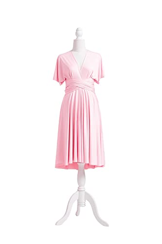 72styles Multi-Way Wrap Short Infinity Dress for Bridesmaids - color: Blush Pink