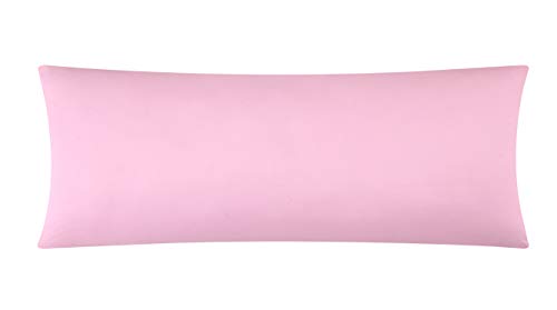 EVOLIVE Body Pillow Cover 21"x54", Microfiber, Hidden Zipper (Pink) - color: Pink