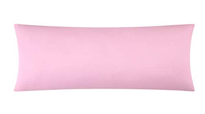 EVOLIVE Body Pillow Cover 21"x54", Microfiber, Hidden Zipper (Pink) - color: Pink