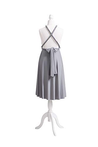 72styles Multi-Way Wrap Short Infinity Dress for Bridesmaids - color: Grey
