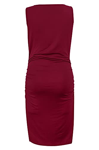 Smallshow Women's Sleeveless Maternity Dress - color: Wine, size: X-Large