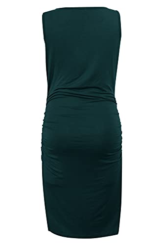 Smallshow Women's Sleeveless Maternity Dress - color: Deep Green, size: Large