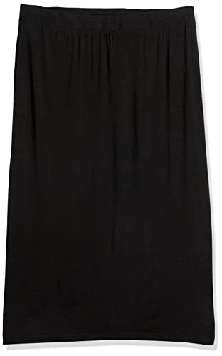 Amazon Essentials Women's Pull-On Knit Midi Skirt with Elastic Waist, Slits - color: Black, size: Medium