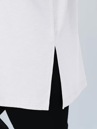 Trendy Queen Womens Oversized Side Slit Long Sleeve Shirts Fall Tops - color: White, size: Small
