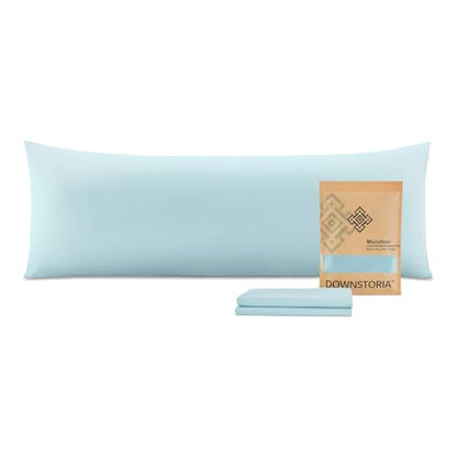 DOWNSTORIA Body Pillow Cover, Ultra Soft Microfiber Long Pillowcase, Envelope Closure Large Pillow Cases 20x54 inch (Light Blue) - color: Light Blue