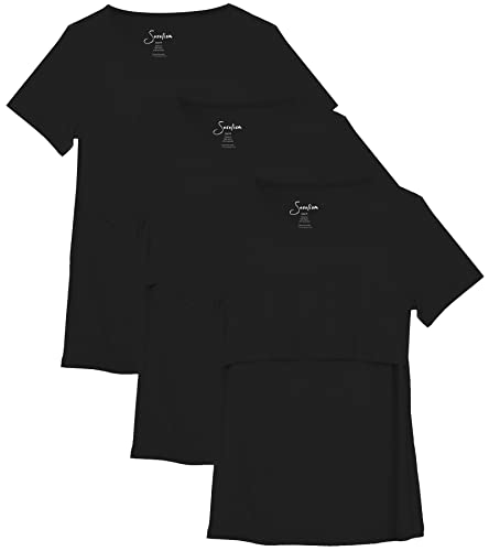 Sosolism Women’s Maternity Nursing Tops Breastfeeding 3-Pack S-XXL - color: Black/Black/Black, size: Large