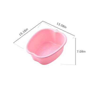 Foot Soaking Tub, Foot Bath Tub with Massage Points, Thickened Plastic Foot Soak Basin, Portable Foot Spa Bucket for Home - color: White