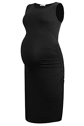 Smallshow Women's Sleeveless Maternity Dress - color: Black, size: XX-Large