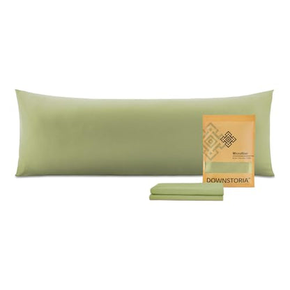 DOWNSTORIA Body Pillow Cover, Ultra Soft Microfiber Long Pillowcase, Envelope Closure Large Pillow Cases 20x54 inch (Sage Green) - color: Sage Green