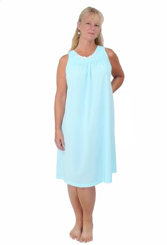 Shadowline Women's Robe & Matching Sleeveless Nightgown Set - color: Seafoam, size: Small