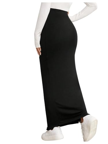 SHENHE Women's Maternity Skirt Knit Adjustable Waist Drawstring Maxi Skirt - size: Small