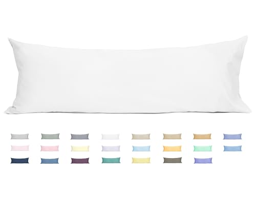 Sunflower Body Pillowcase Cotton Long Pillow Cover 1 Pack, Bright White - color: Bright White, size: Body (20"x54")