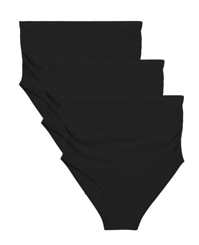 Subset Women's Organic Cotton Maternity Above the Belly Briefs,Knickey 3 Pk - color: Carbon, size: Large