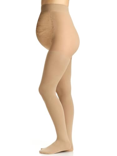 Berkshire Maternity Tights with Lace Panel - Style 5701 - color: Nude, size: D