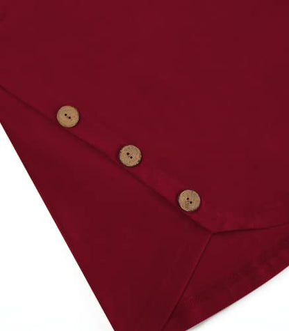 Quinee Women's Casual Button Side Nursing Tops Maternity Breastfeeding Tunic - color: Wine Red, size: X-Large