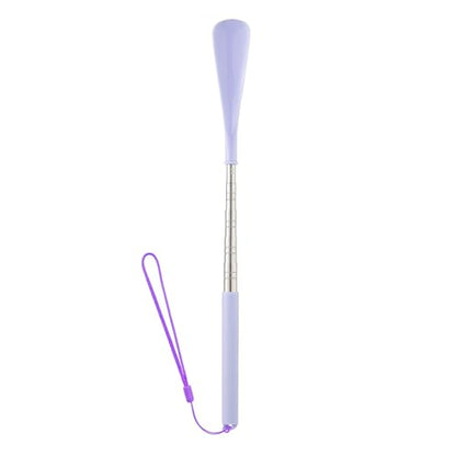 Telescoping Shoehorn Handle Retractable Telescopic Shoehorn Foldable Shoehorn Shoe Puller Adjustable Shoe Aids - color: Purple