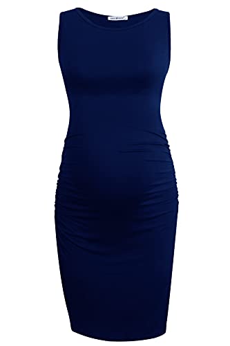 Smallshow Women's Sleeveless Maternity Dress - color: Navy, size: Small