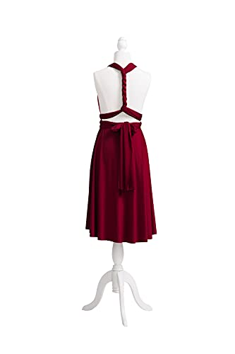72styles Multi-Way Wrap Short Infinity Dress for Bridesmaids - color: Burgundy