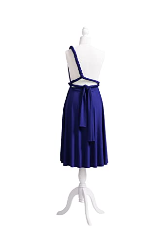 72styles Multi-Way Wrap Short Infinity Dress for Bridesmaids - color: Midnight Blue