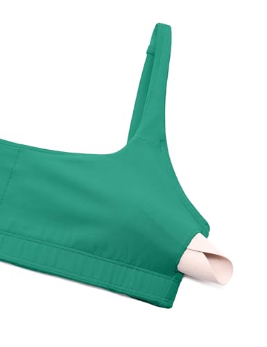 CRZ YOGA Butterluxe Square Neck Sports Bras - color: Cascadia Green, size: Medium