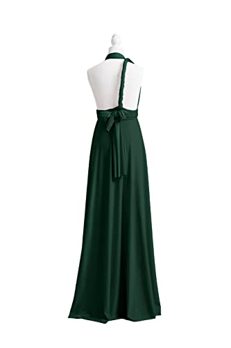 72styles Maxi Infinity Dress for Bridesmaids, Convertible Multi-Way Wrap - color: Dark Green, size: One Size