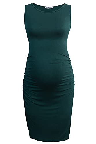Smallshow Women's Sleeveless Maternity Dress - color: Deep Green, size: Large