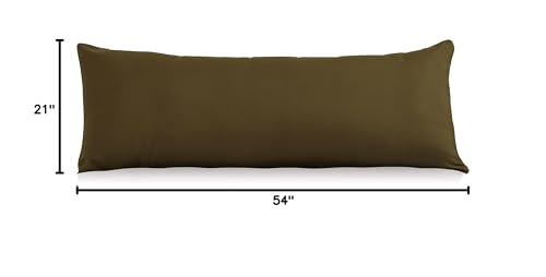 EVOLIVE Body Pillow Cover 21"x54", Microfiber, Hidden Zipper, (Coffee) - color: Coffee