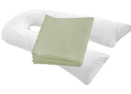 MoonRest Pregnancy Full Body Pillow Cover U-Shaped – Universal Fit U Replacement Cover for Maternity Pillow (Grey) - color: Grey