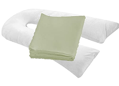 MoonRest Pregnancy Full Body Pillow Cover U-Shaped – Universal Fit U Replacement Cover for Maternity Pillow (Grey) - color: Grey