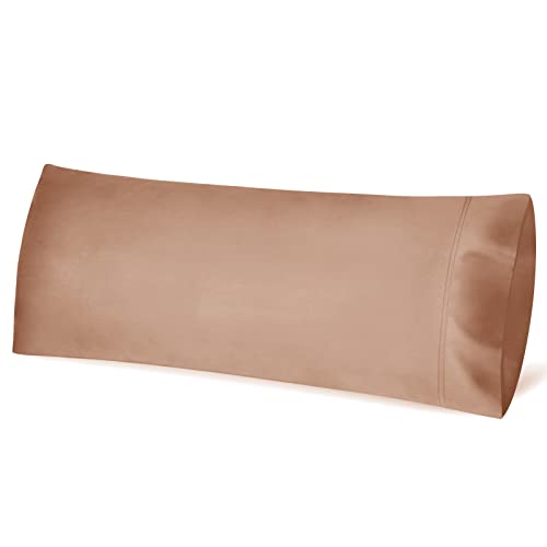 FITTIA Body Pillow Pillowcase with Envelope Closure, 20x54, 1 Pack, Brown - color: Autumn Orange