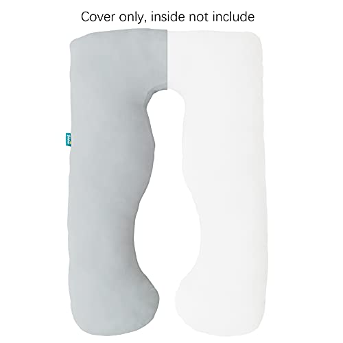 Pregnancy Pillow Cover U-Shaped 100% Cotton (ONLY Pillowcase), Grey - color: Grey, size: U-Shape