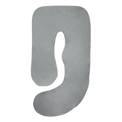 Pregnancy Pillow Cover (ONLY Pillowcase) - G Shaped Pillow Case - Maternity Body Pillow Cover - Removable Soft Cotton Cover (Grey) - color: Grey
