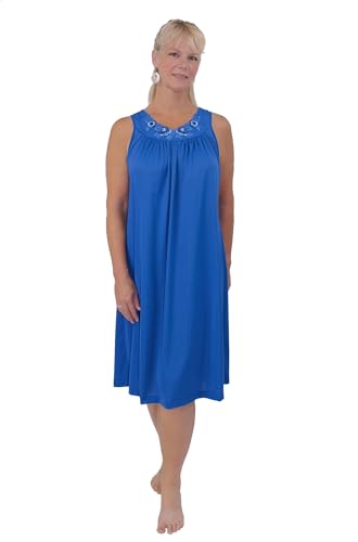 Shadowline Women's Robe & Matching Sleeveless Nightgown Set - color: Navy, size: 1X