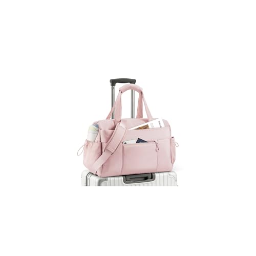 TOPEAST Weekender Bag for Women, Lightweight Puffer Travel Duffle Carry On Bag with Wet Pocket & 40oz Tumbler Pocket, Airline Approved Personal Item Overnight Bag, Pink - color: Pink, size: Medium