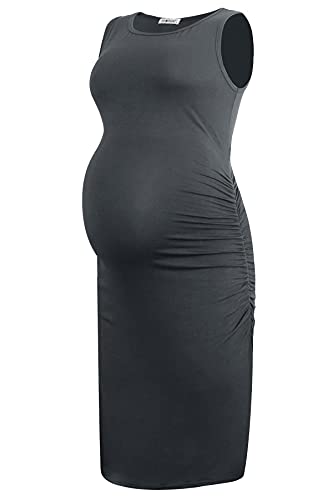 Smallshow Women's Sleeveless Maternity Dress - color: Dark Grey, size: Large