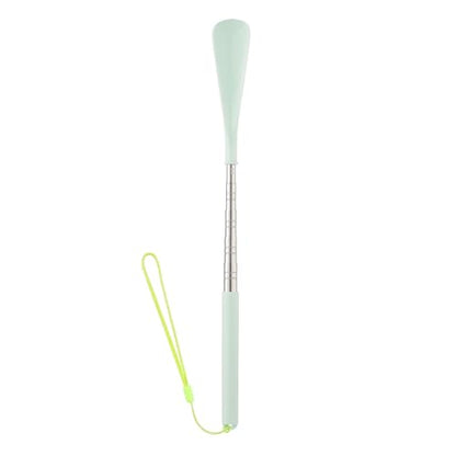 Telescoping Shoehorn Handle Retractable Telescopic Shoehorn Foldable Shoehorn Shoe Puller Adjustable Shoe Aids - color: Green