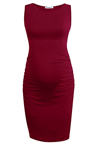 Smallshow Women's Sleeveless Maternity Dress - color: Wine, size: Small