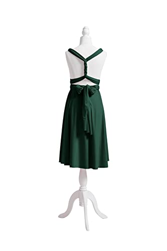 72styles Multi-Way Wrap Short Infinity Dress for Bridesmaids - color: Dark Green