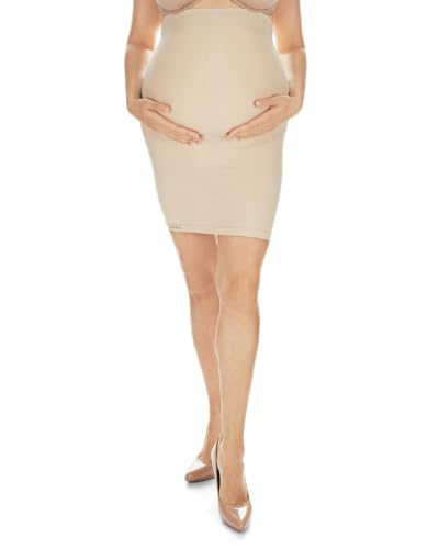 SlimMe Women's High-Waist Nylon Maternity Slip - color: Black, size: Medium