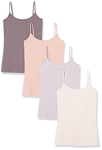 Amazon Essentials Women's Slim-Fit Camisole for Layering and Everyday Wear, Pack of 4 - color: 4-pack Cosmetic Multi, size: Large