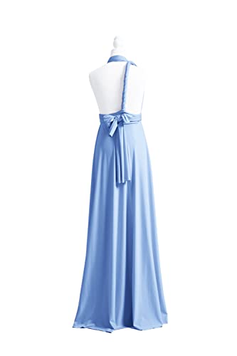 72styles Maxi Infinity Dress for Bridesmaids, Convertible Multi-Way Wrap - color: Dusty Blue, size: One Size