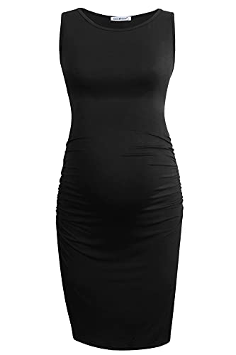 Smallshow Women's Sleeveless Maternity Dress - color: Black, size: Small