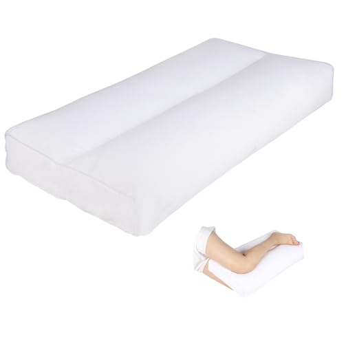 MINUPWELL Knee Pillow for Side Sleepers, 5" Leg Pillow for Side Sleeping, 100% Cotton Fabric Pillow for Between Knees While Sleeping - High Support Alternative for Relieving Leg, Back, and Knee Pain - color: White, size: 5in