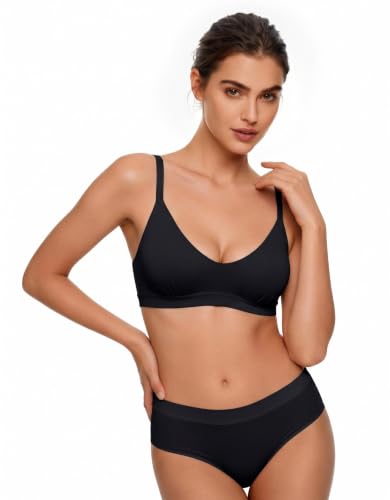 Women's Bralette Soft No Padding Comfort Sleep Bras - color: Black, size: X-Small