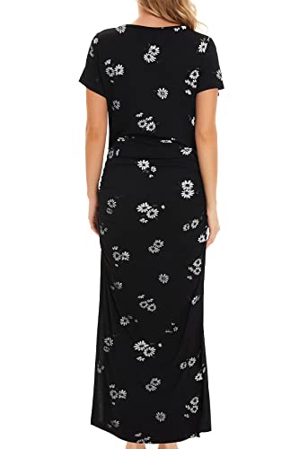Smallshow Women's Split Long Short Sleeve Maternity Dress - color: SVP121, size: Small
