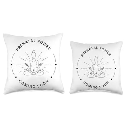 Prenatal Yoga Namaste Meditation Maternity Workout Pregnancy Throw Pillow - size: 16x16