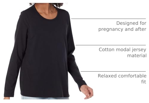 Amazon Essentials Women's Nursing T-Shirt for Breastfeeding, Maternity Clothes - color: Black, size: X-Small