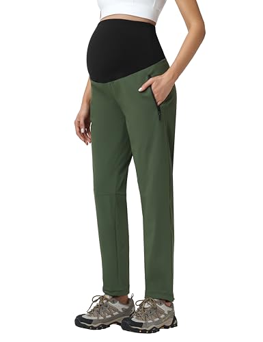 V VOCNI Maternity Pants Straight Leg Scrub Pants - color: Army Green, size: Small