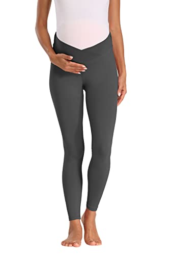 Foucome Women's Maternity Legging Under The Belly - color: Dark Grey, size: X-Large